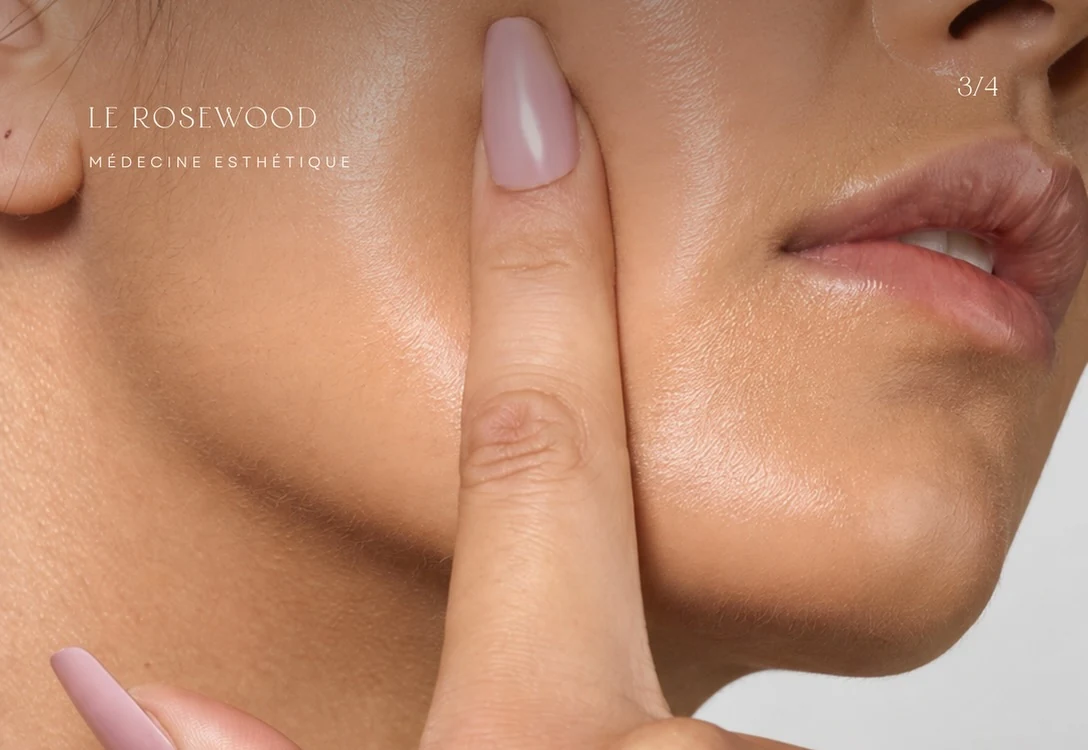 Close-up showing facial skin texture