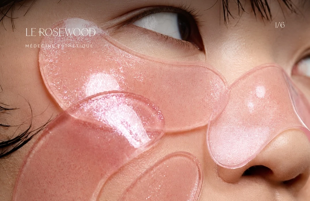 Close-up of a face wearing under-eye patches